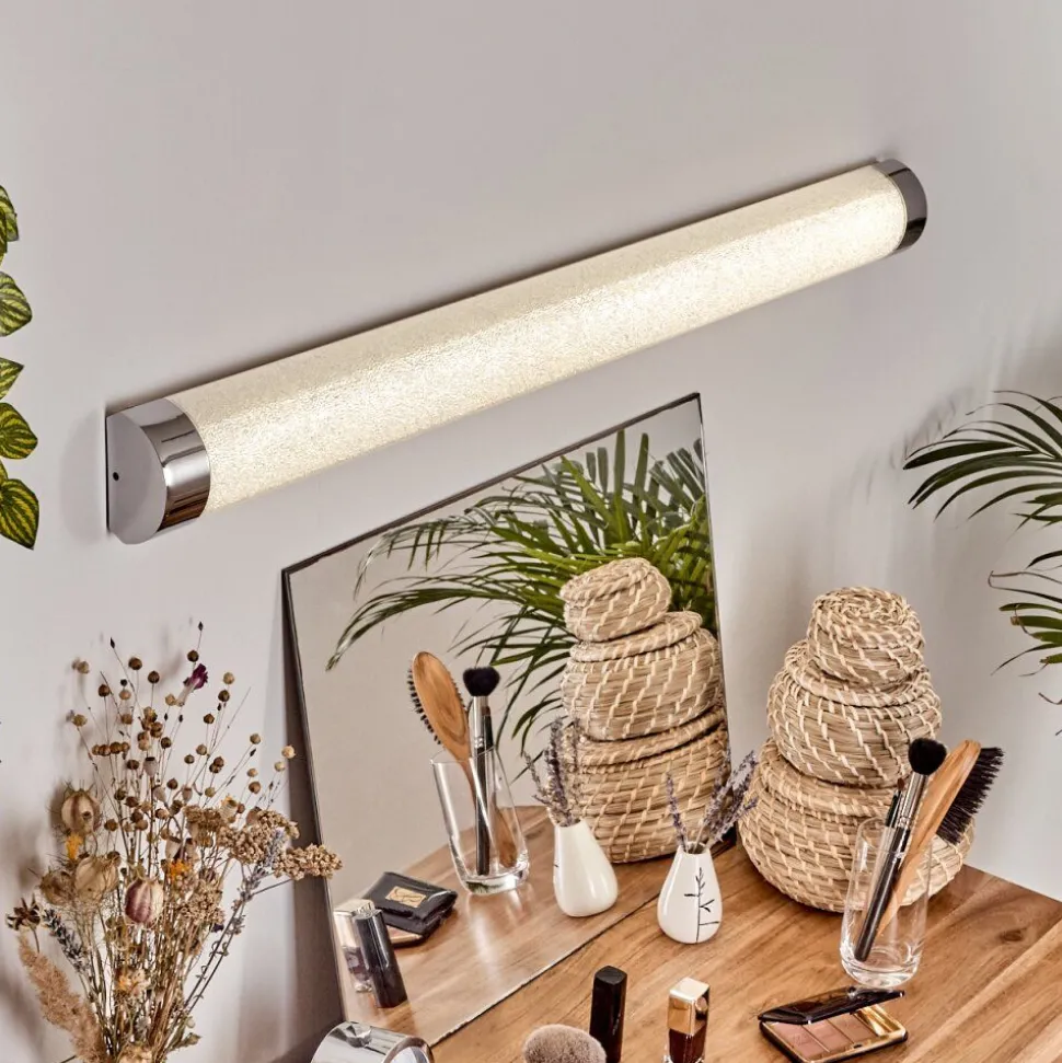 Lampe Miroir Morges Led Chrome, Scintillant, Blanc, 1 Lumiere