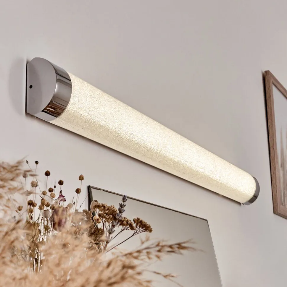 Lampe Miroir Morges Led Chrome, Scintillant, Blanc, 1 Lumiere