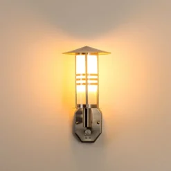 Lampe Murale D'Exterieur Forli Acier Inoxydable, 1 Lumiere, Detecteur De Mouvement