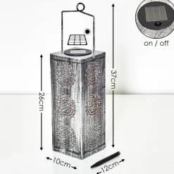 Lampe Solaire Ajman Led Cuivre, Argente, 1 Lumiere