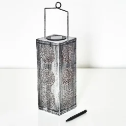 Lampe Solaire Ajman Led Cuivre, Argente, 1 Lumiere