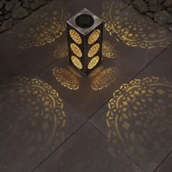 Lampe Solaire Ajman Led Cuivre, Argente, 1 Lumiere
