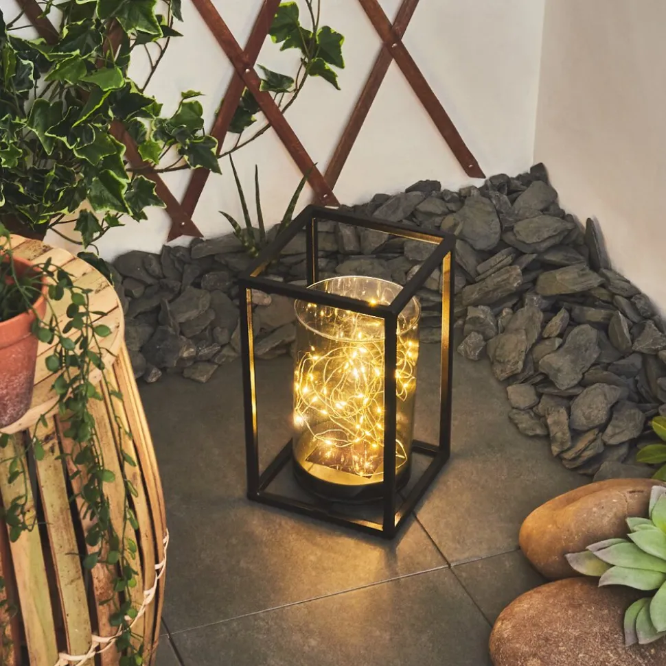 Lampe Solaire Aracaju Led Noir, 40 Lumieres