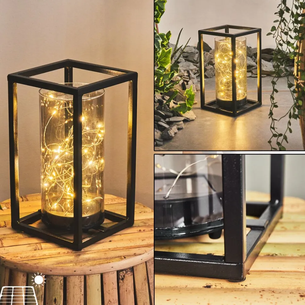 Lampe Solaire Aracaju Led Noir, 30 Lumieres