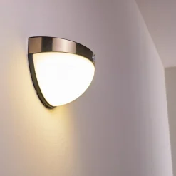 Lampe Solaire Basra Led Chrome, 1 Lumiere, Detecteur De Mouvement