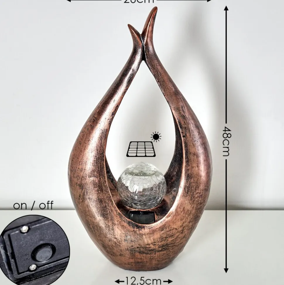 Lampe Solaire Benevento Led Bronze, 1 Lumiere
