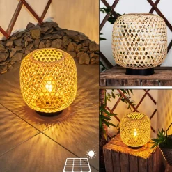 Lampe Solaire Conneaut Led Bois Clair, Noir, 1 Lumiere