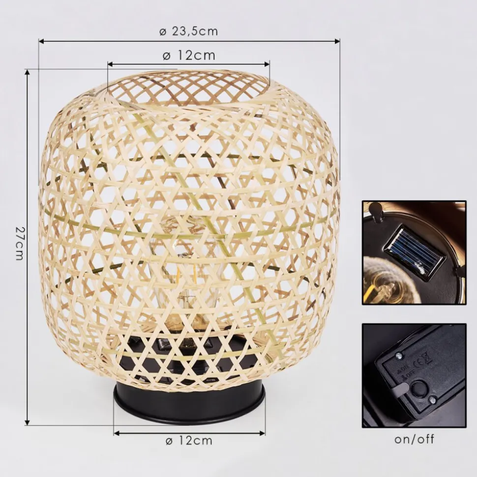 Lampe Solaire Conneaut Led Bois Clair, Noir, 1 Lumiere