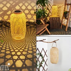 Lampe Solaire Conneaut Led Brun, Bois Clair, 1 Lumiere