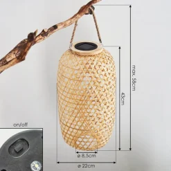 Lampe Solaire Conneaut Led Brun, Bois Clair, 1 Lumiere