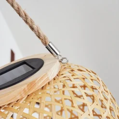Lampe Solaire Conneaut Led Brun, Bois Clair, 1 Lumiere