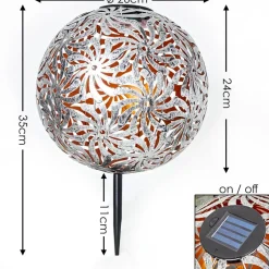 Lampe Solaire Gilbert Led Argent Oxyde, Or, 1 Lumiere