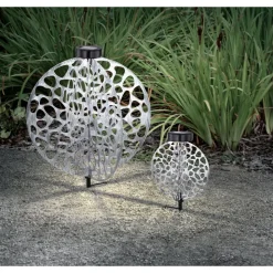 Lampe Solaire Globo Led Argente, 1 Lumiere