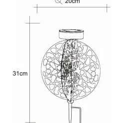 Lampe Solaire Globo Led Argente, 1 Lumiere