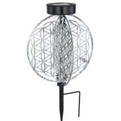 Lampe Solaire Globo Led Argente, 1 Lumiere