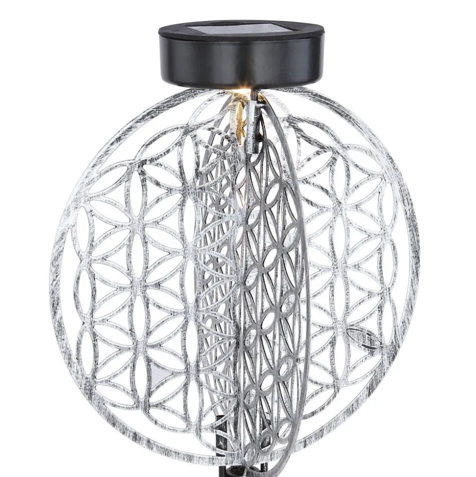 Lampe Solaire Globo Led Argente, 1 Lumiere