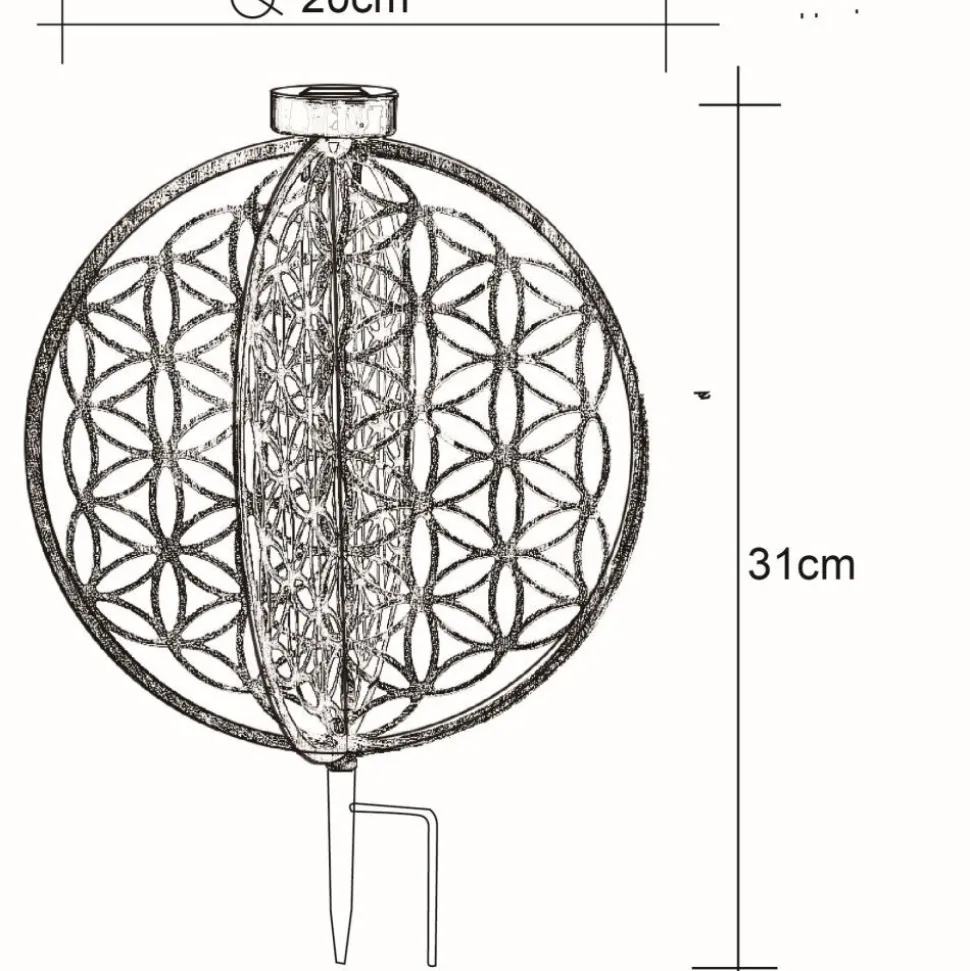 Lampe Solaire Globo Led Argente, 1 Lumiere