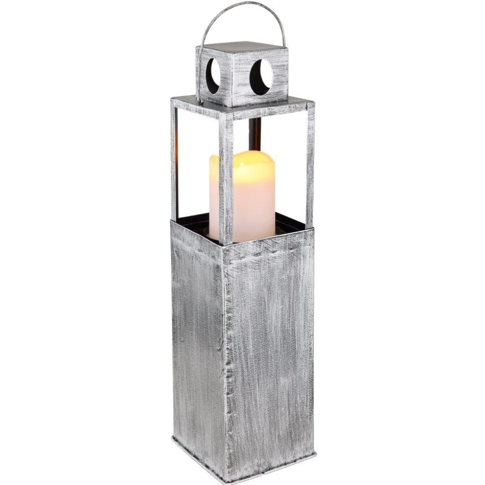 Lampe Solaire Globo Led Argent Oxyde, 1 Lumiere