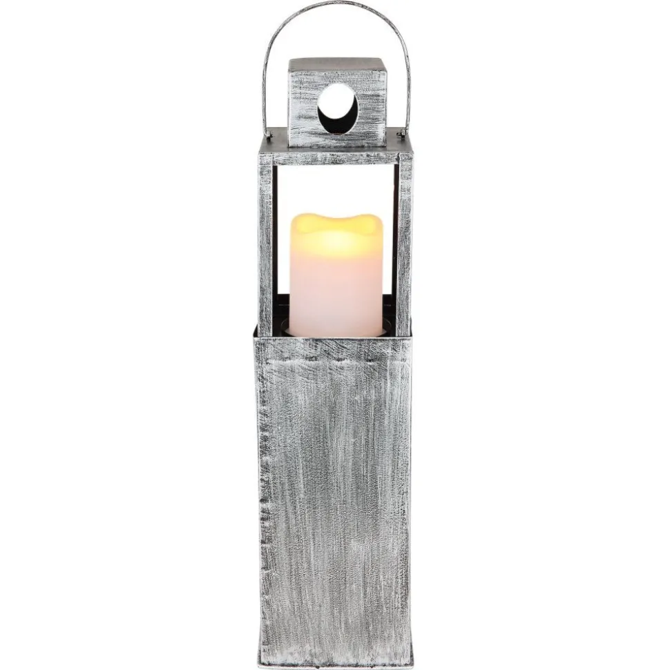 Lampe Solaire Globo Led Argent Oxyde, 1 Lumiere