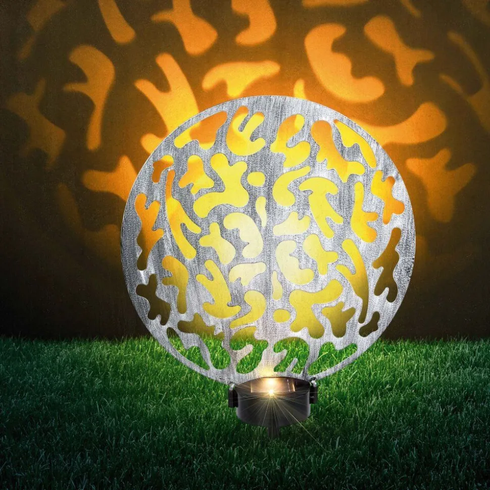 Lampe Solaire Globo Led Argente, 2 Lumieres