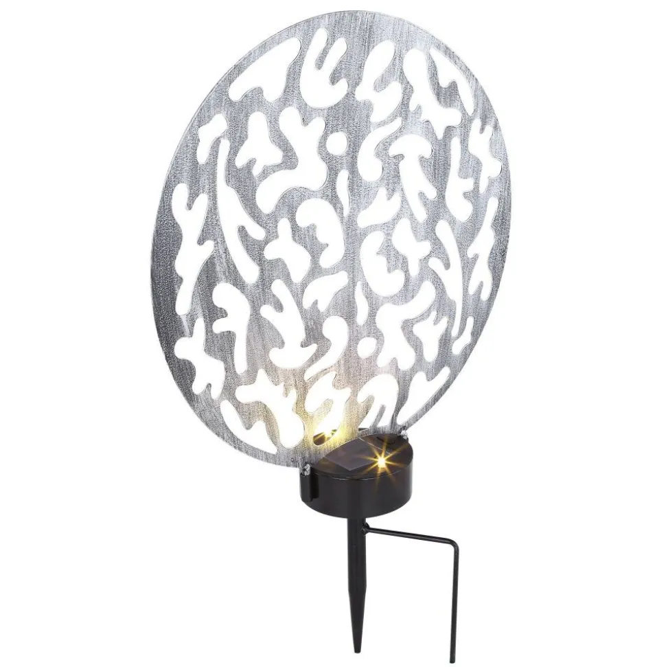 Lampe Solaire Globo Led Argente, 2 Lumieres