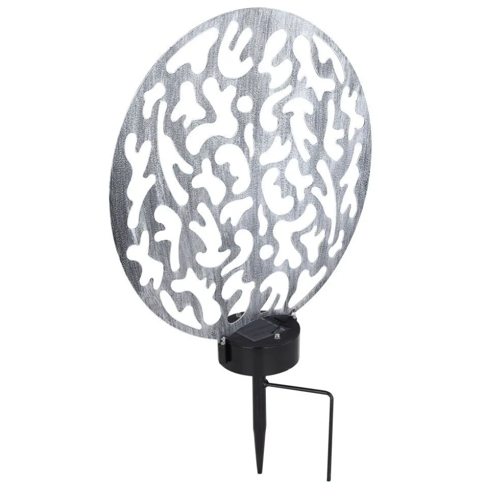 Lampe Solaire Globo Led Argente, 2 Lumieres