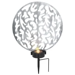 Lampe Solaire Globo Led Argente, 2 Lumieres
