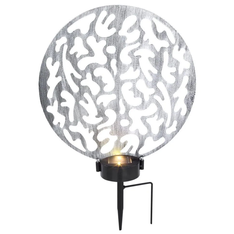 Lampe Solaire Globo Led Argente, 2 Lumieres