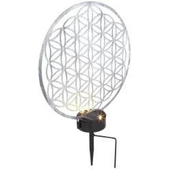 Lampe Solaire Globo Led Argente, 2 Lumieres