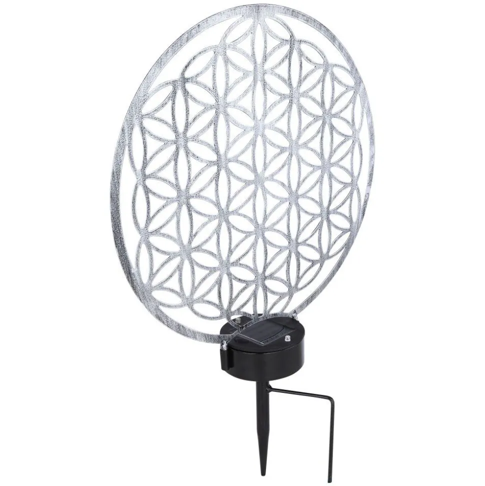 Lampe Solaire Globo Led Argente, 2 Lumieres