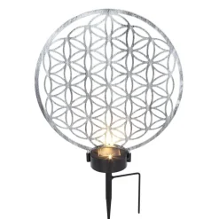Lampe Solaire Globo Led Argente, 2 Lumieres