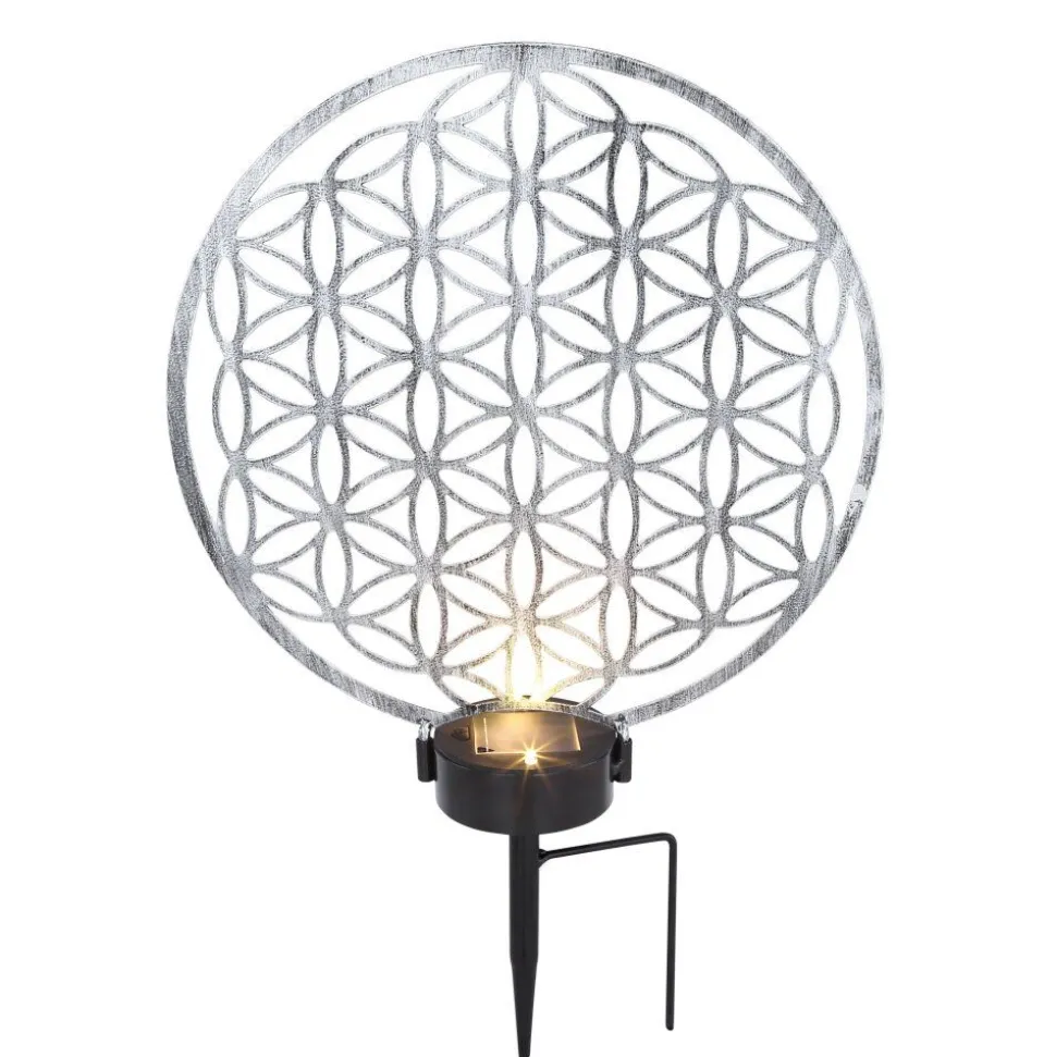 Lampe Solaire Globo Led Argente, 2 Lumieres
