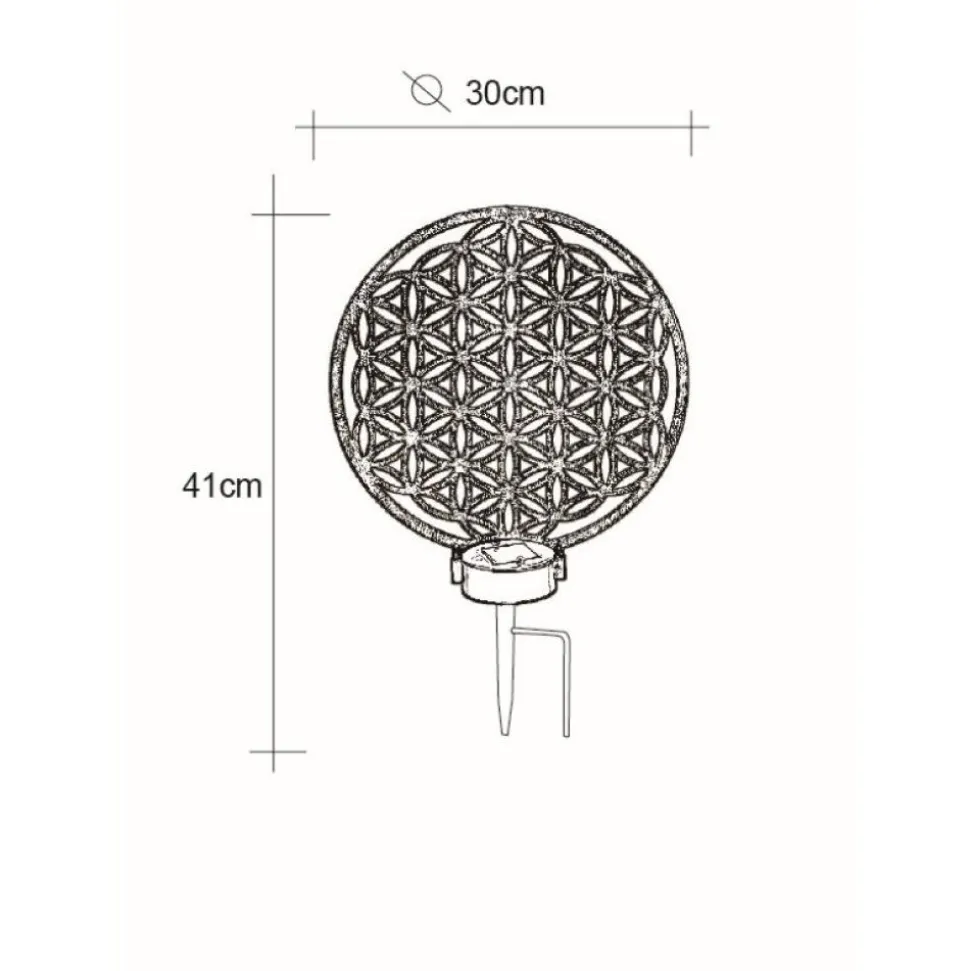 Lampe Solaire Globo Led Argente, 2 Lumieres