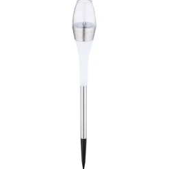 Lampe Solaire Globo Led Acier Inoxydable, 2 Lumieres, Changeur De Couleurs