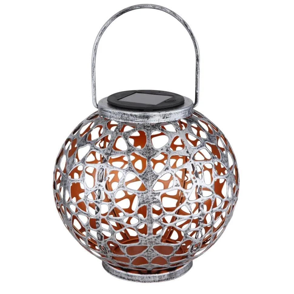 Lampe Solaire Globo Led Argente, 1 Lumiere