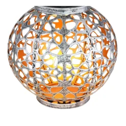 Lampe Solaire Globo Led Argente, 1 Lumiere