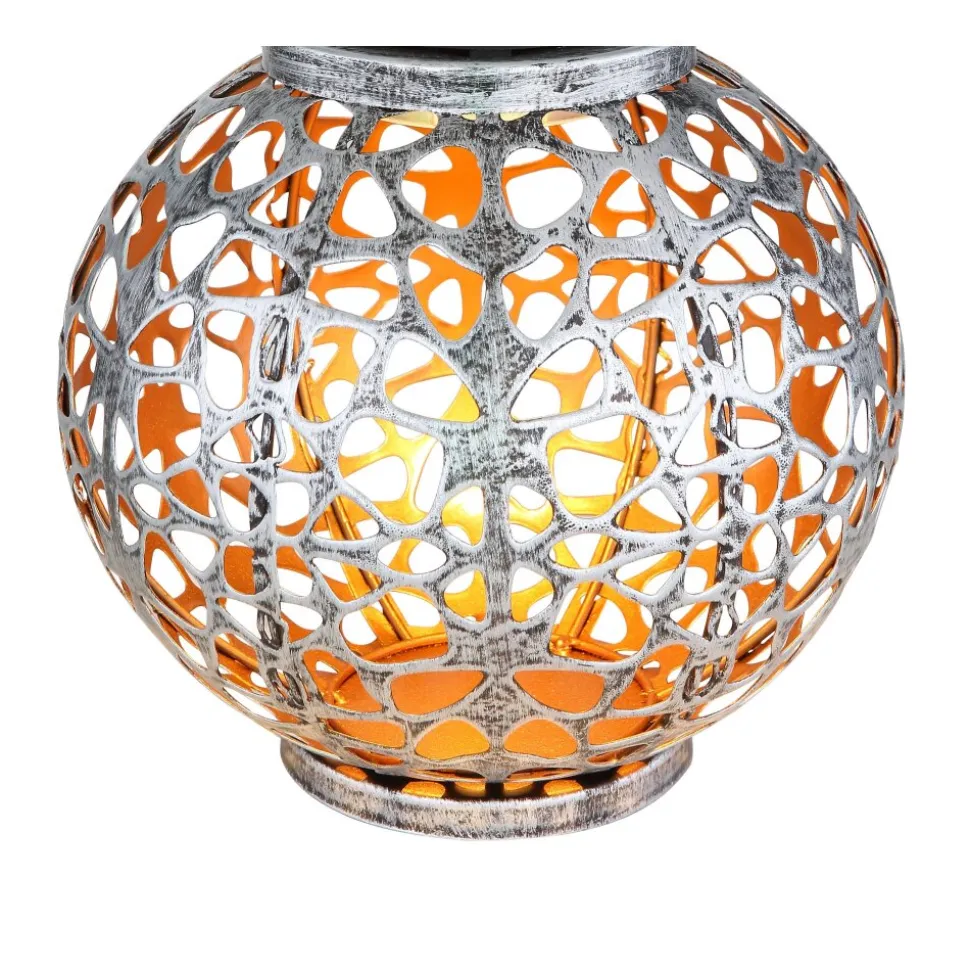 Lampe Solaire Globo Led Argente, 1 Lumiere
