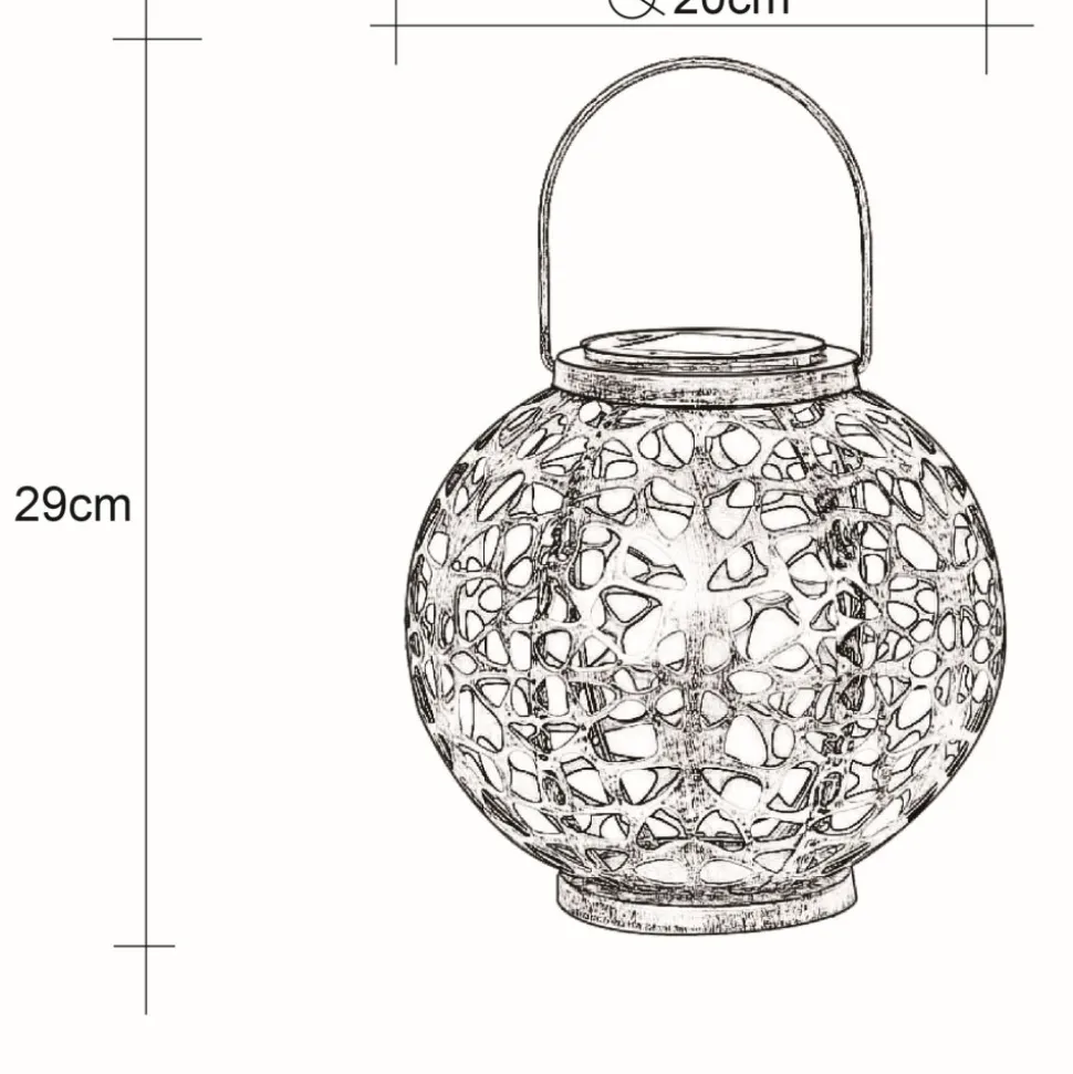 Lampe Solaire Globo Led Argente, 1 Lumiere