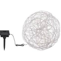 Lampe Solaire Globo Led Argente, 30 Lumieres