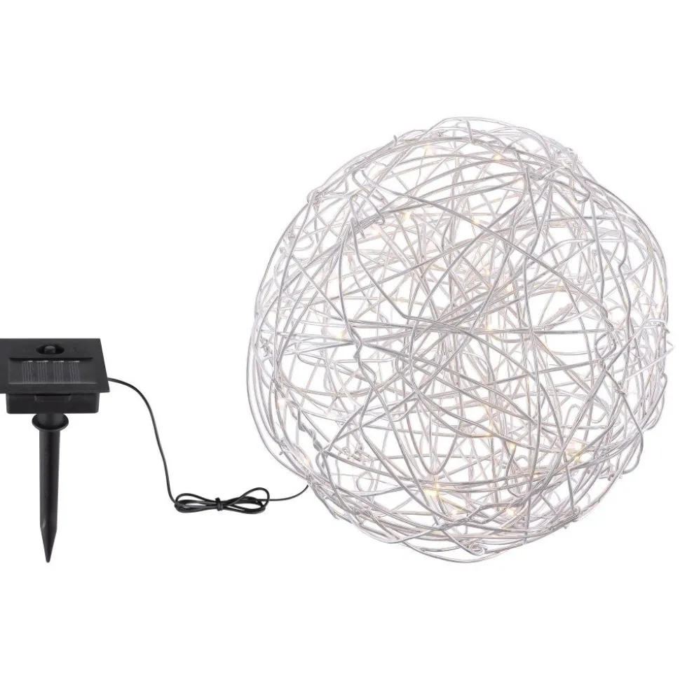 Lampe Solaire Globo Led Argente, 30 Lumieres