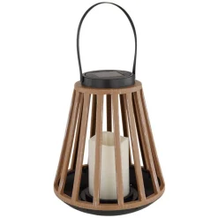 Lampe Solaire Globo Led Couleur Bois, Noir, 1 Lumiere