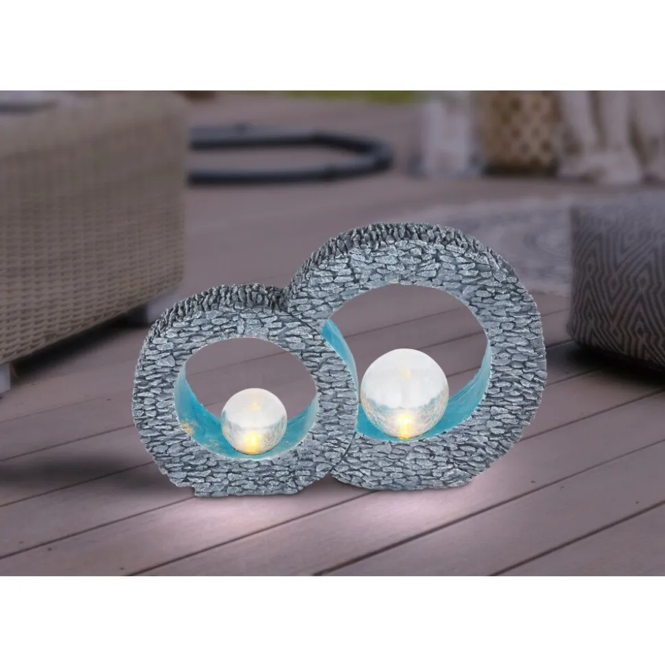 Lampe Solaire Globo Led Gris, 2 Lumieres