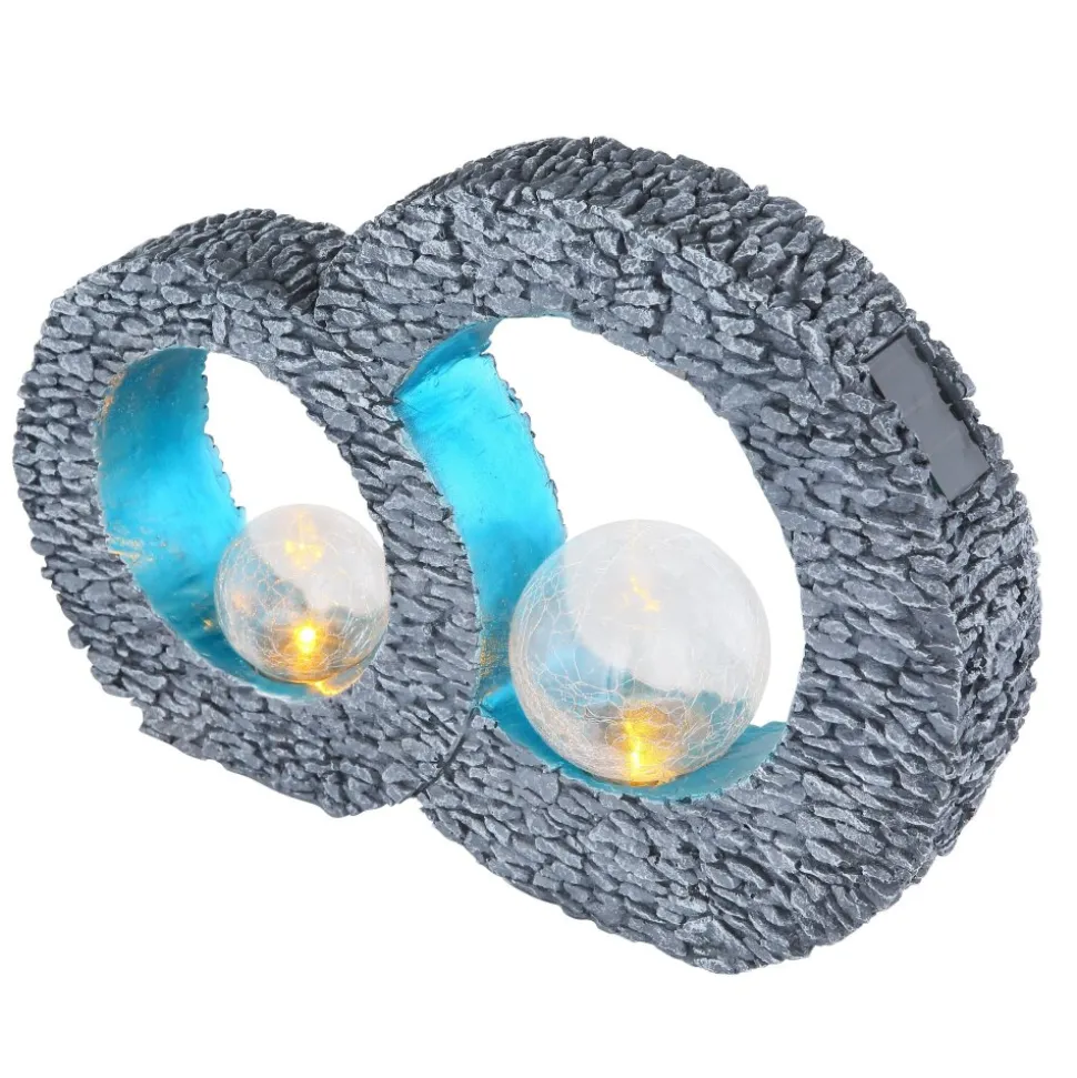 Lampe Solaire Globo Led Gris, 2 Lumieres