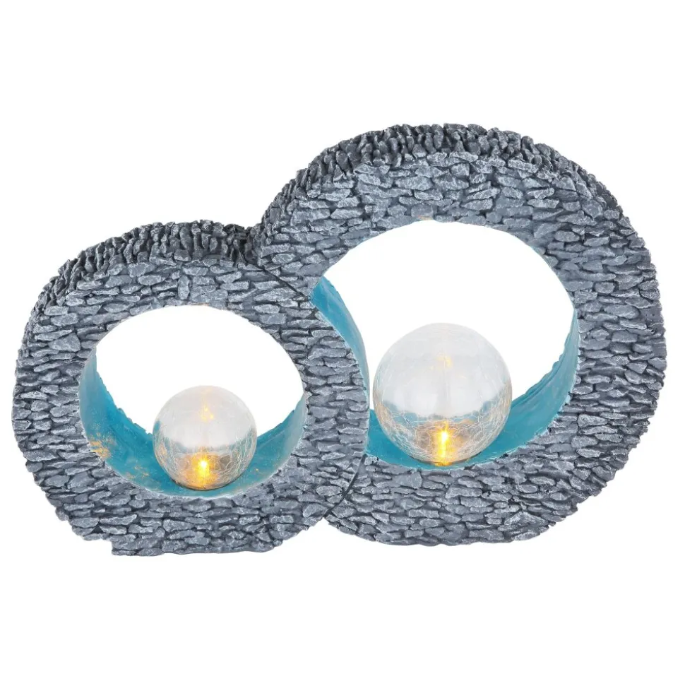 Lampe Solaire Globo Led Gris, 2 Lumieres