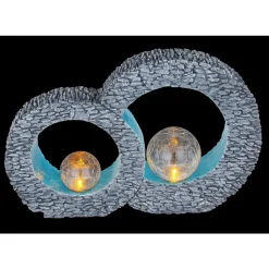 Lampe Solaire Globo Led Gris, 2 Lumieres
