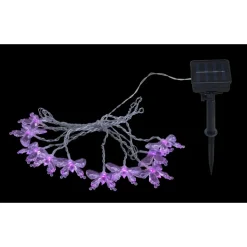 Lampe Solaire Globo Led Noir, 10 Lumieres, Changeur De Couleurs
