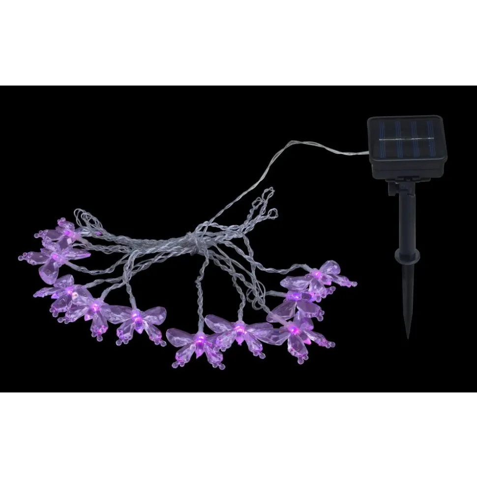 Lampe Solaire Globo Led Noir, 10 Lumieres, Changeur De Couleurs