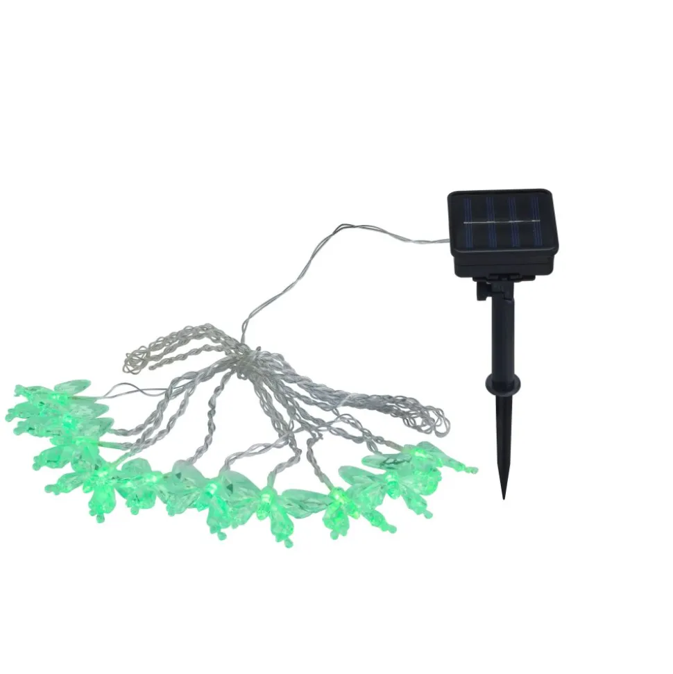 Lampe Solaire Globo Led Noir, 10 Lumieres, Changeur De Couleurs