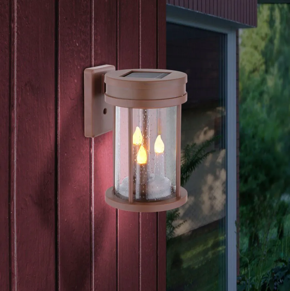 Lampe Solaire Globo Led Rouille, 3 Lumieres