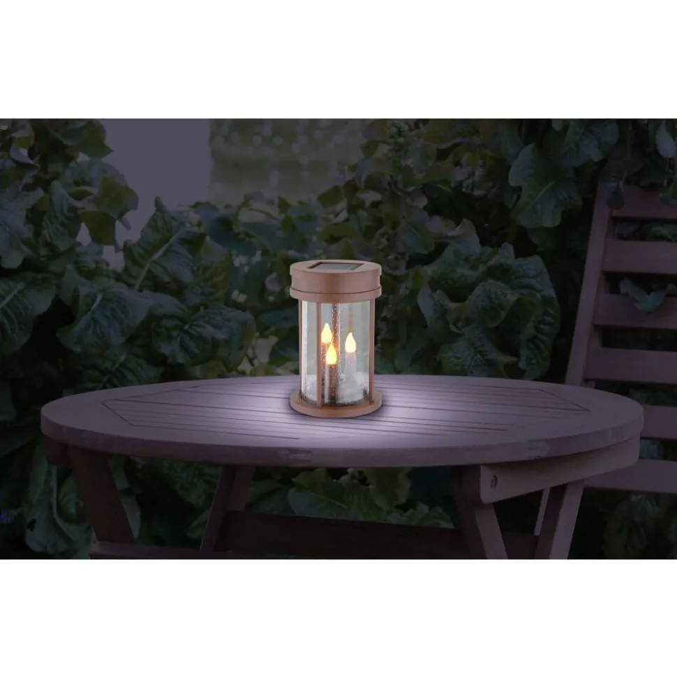 Lampe Solaire Globo Led Rouille, 3 Lumieres